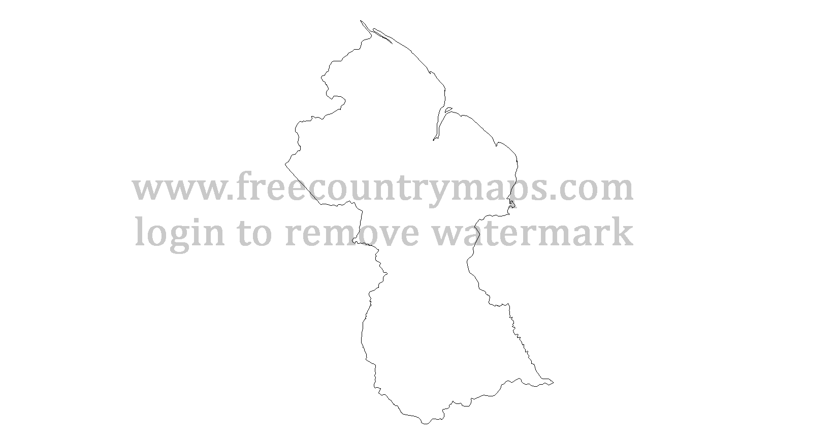 Guyana Outline Map : Mercator