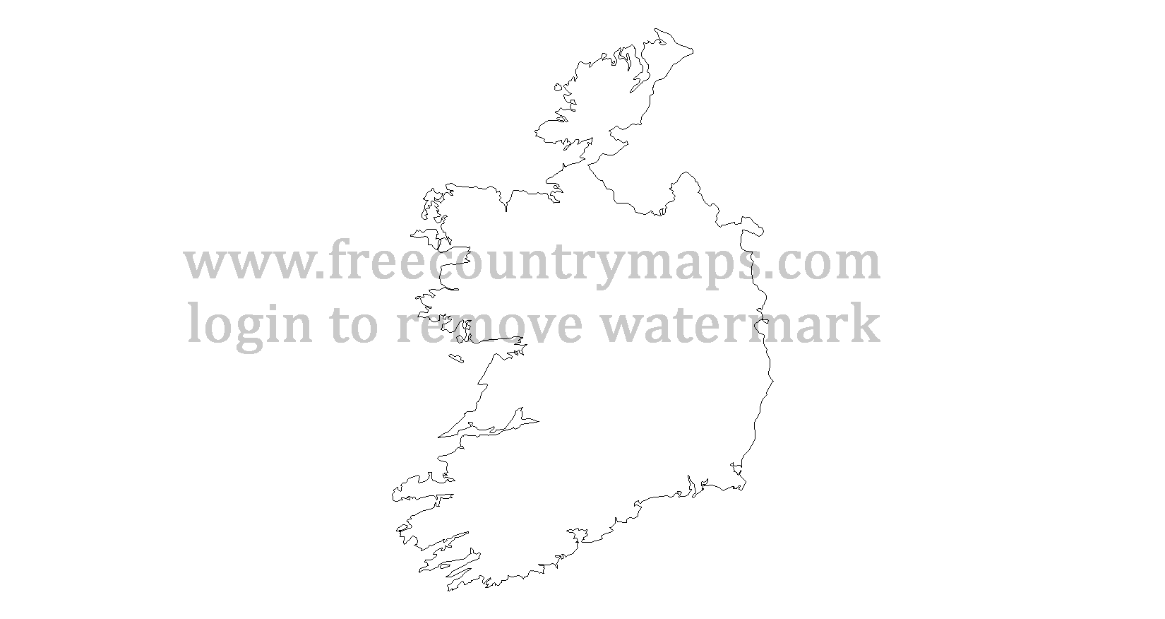 Ireland Outline Map : Mercator