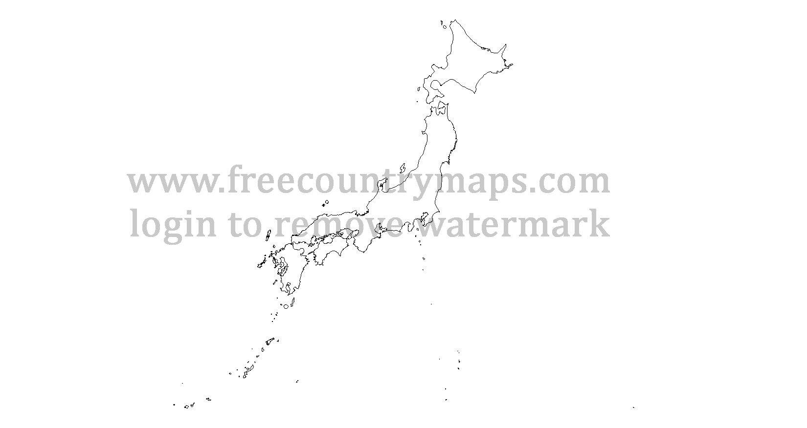 Japan Outline Map : Mercator