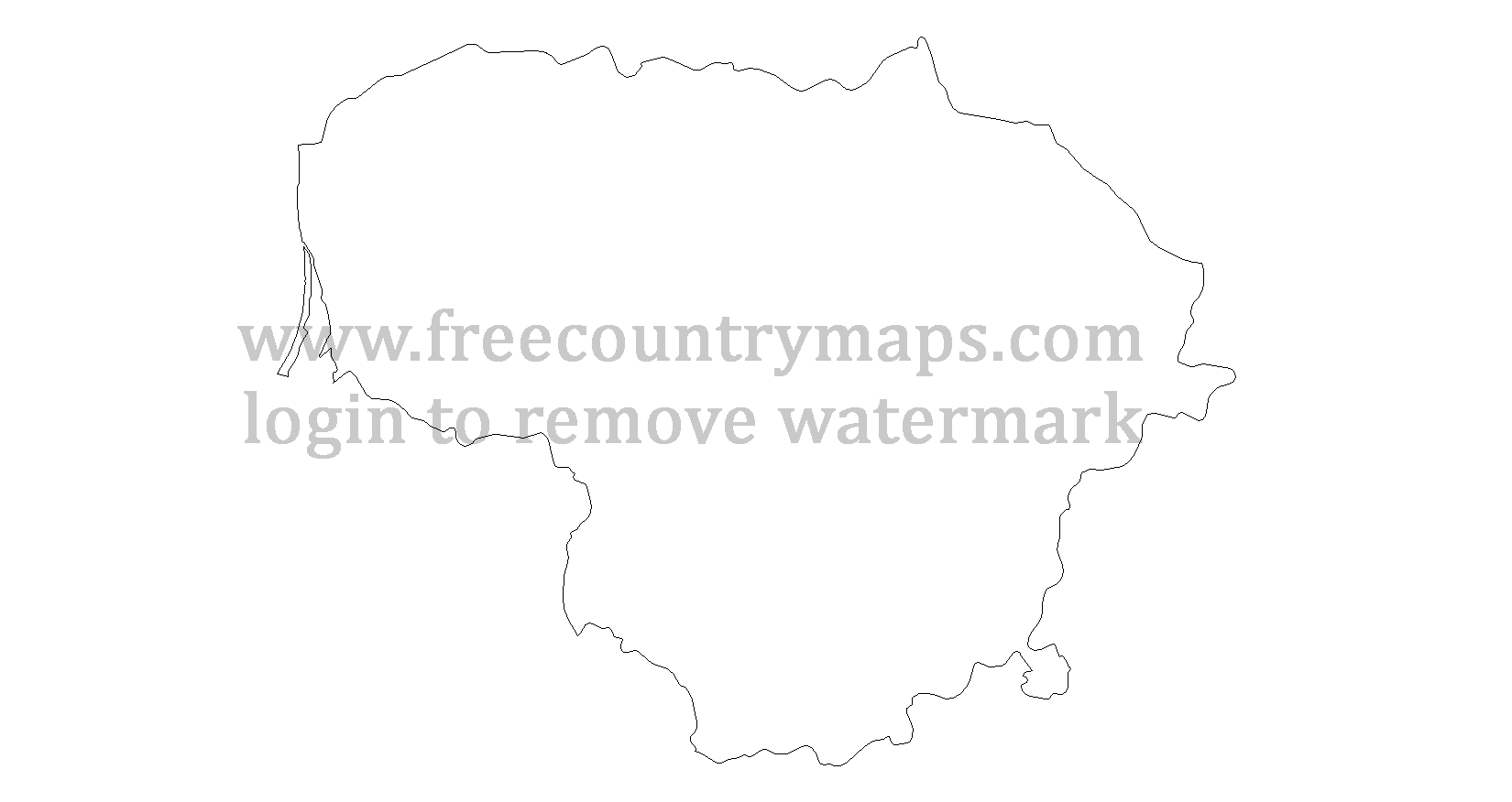 Lithuania Outline Map : Mercator