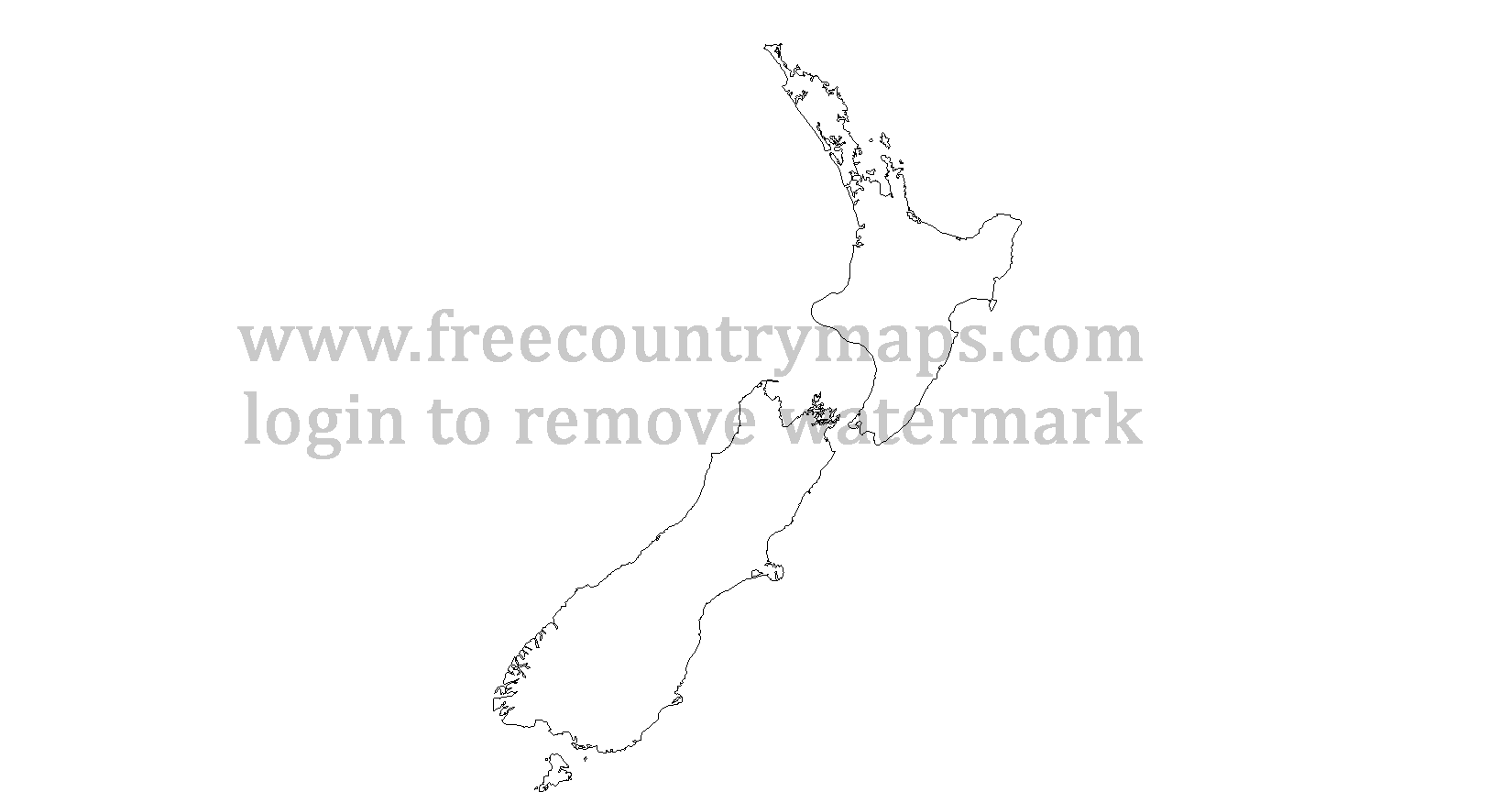 New Zealand Outline Map : Mercator