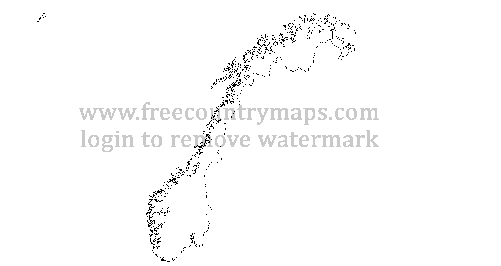 Norway Outline Map : Mercator