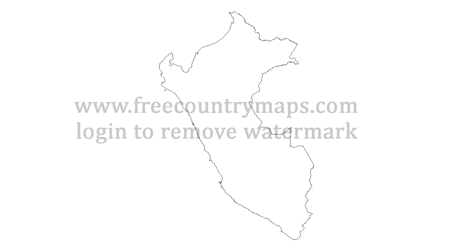 Peru Outline Map : Mercator