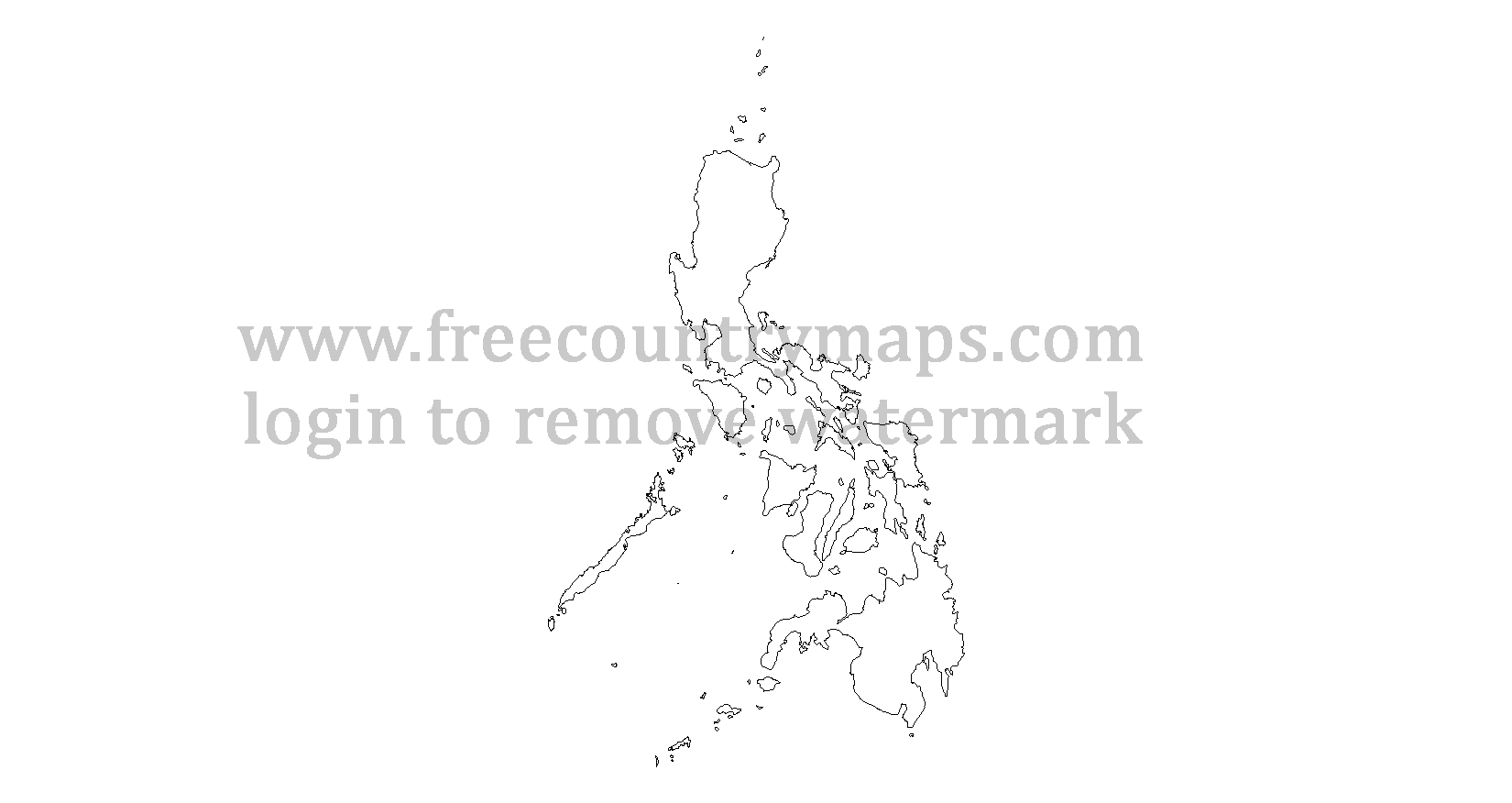 Philippines Outline Map : Mercator