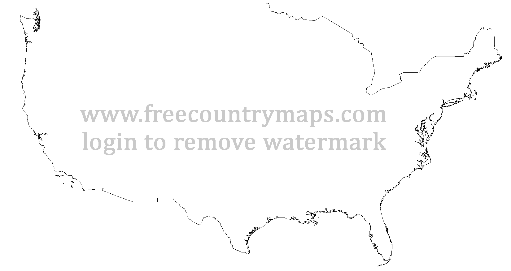 United States Outline Map : Mercator