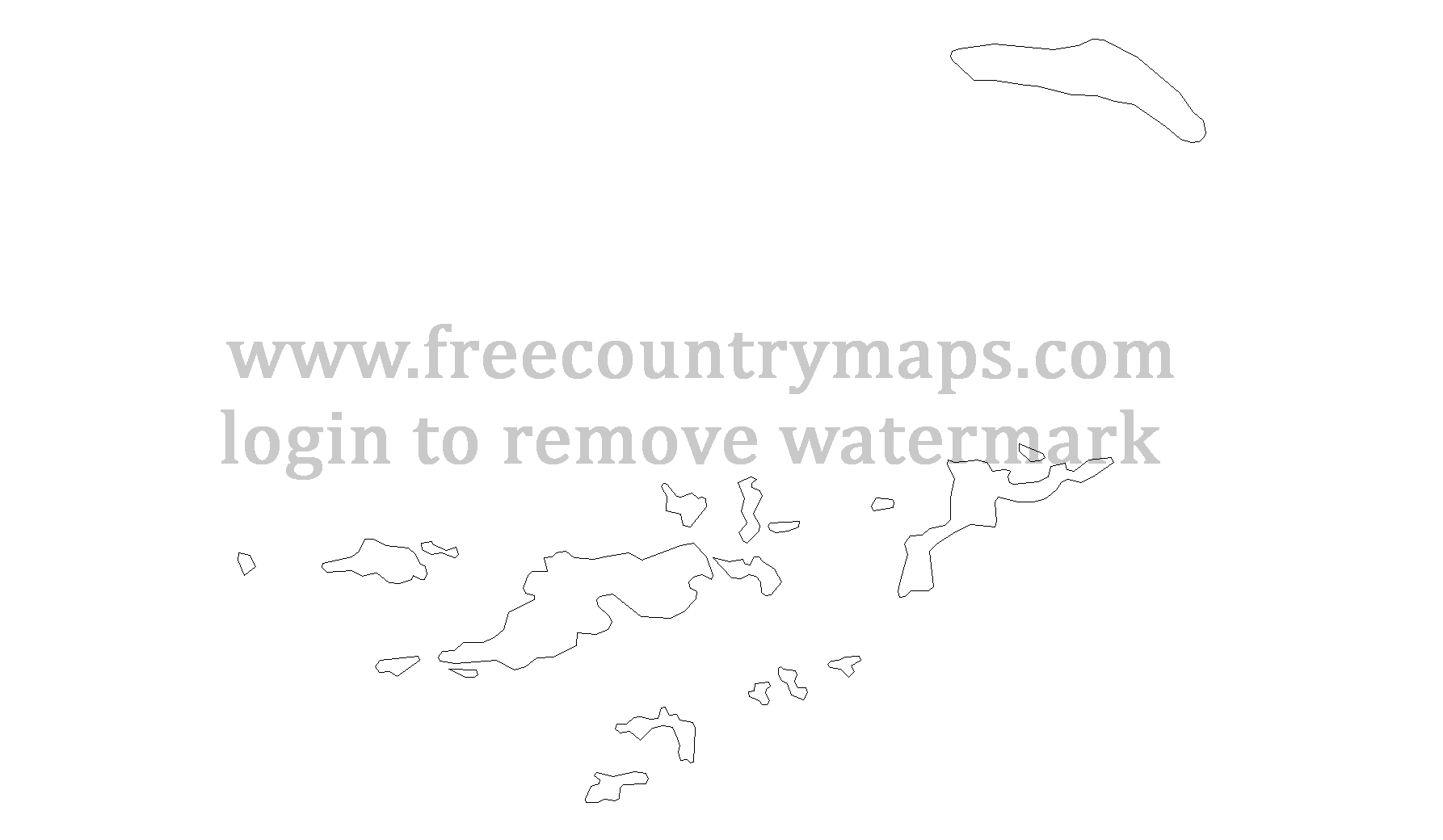 Outline Map of British Virgin Islands