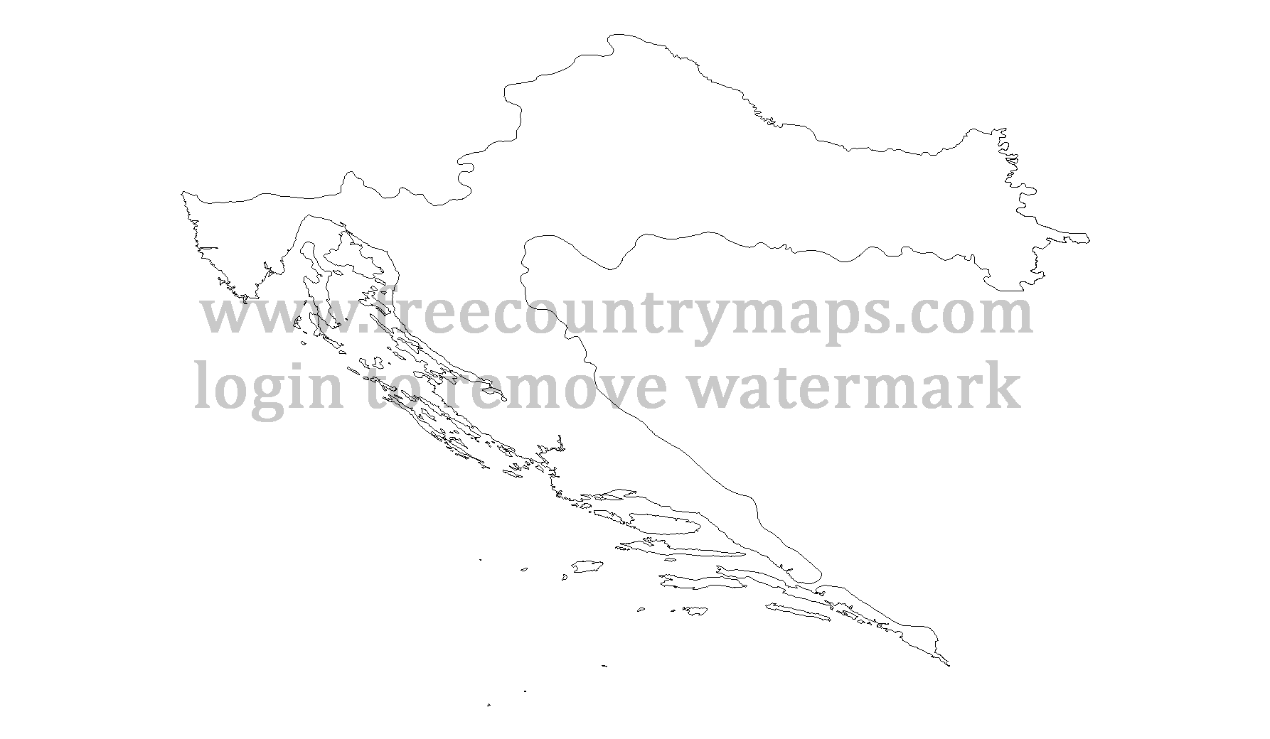 Outline Map of Croatia