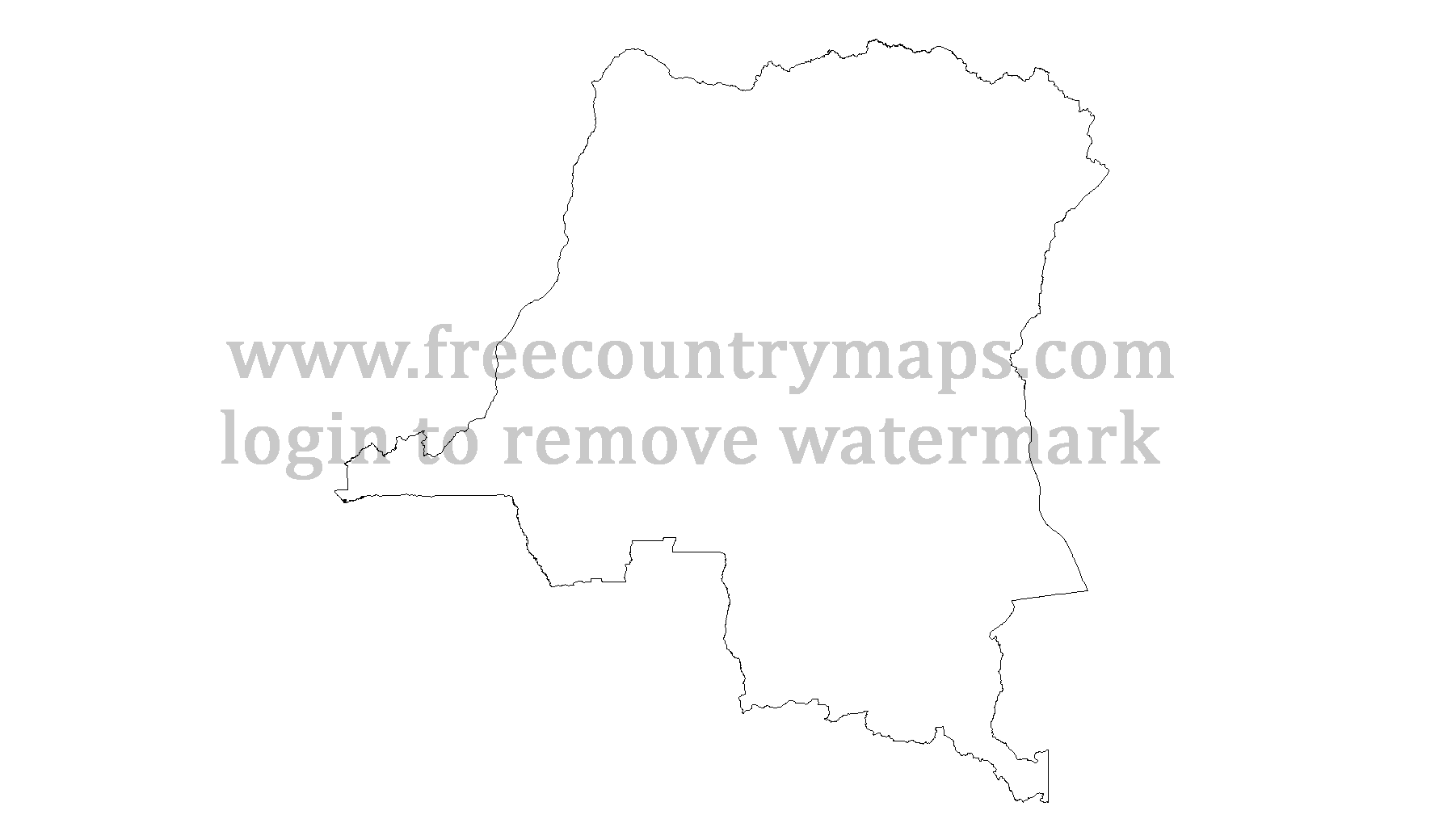 Outline Map of Democratic Republic of the Congo