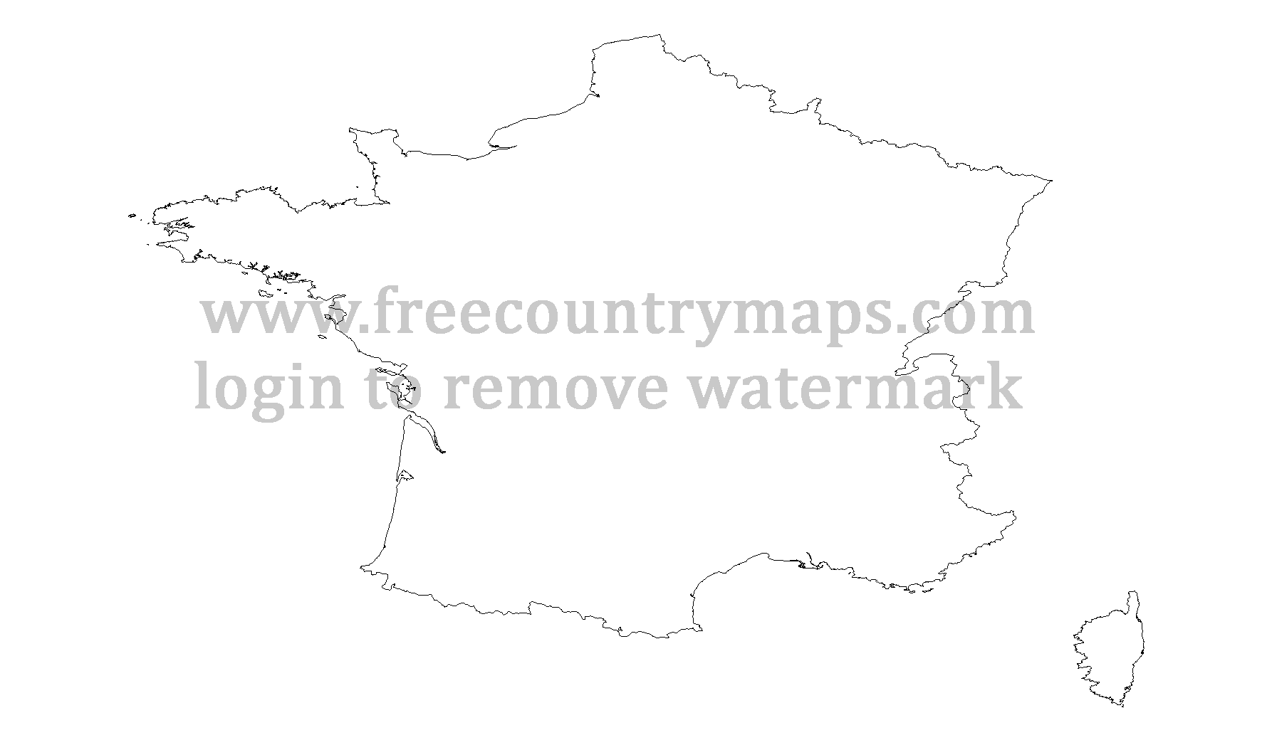 Outline Map of France