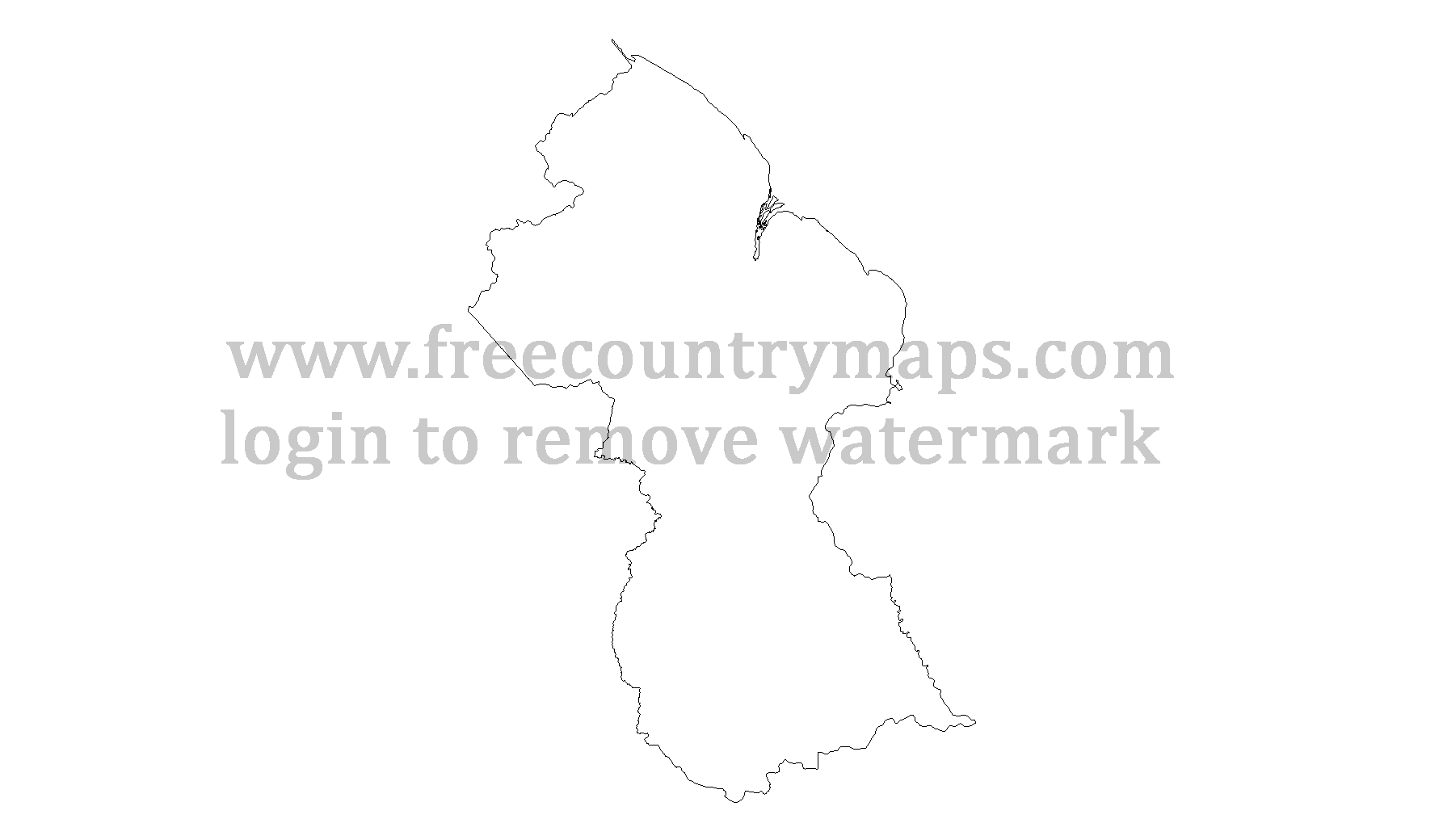 Outline Map of Guyana