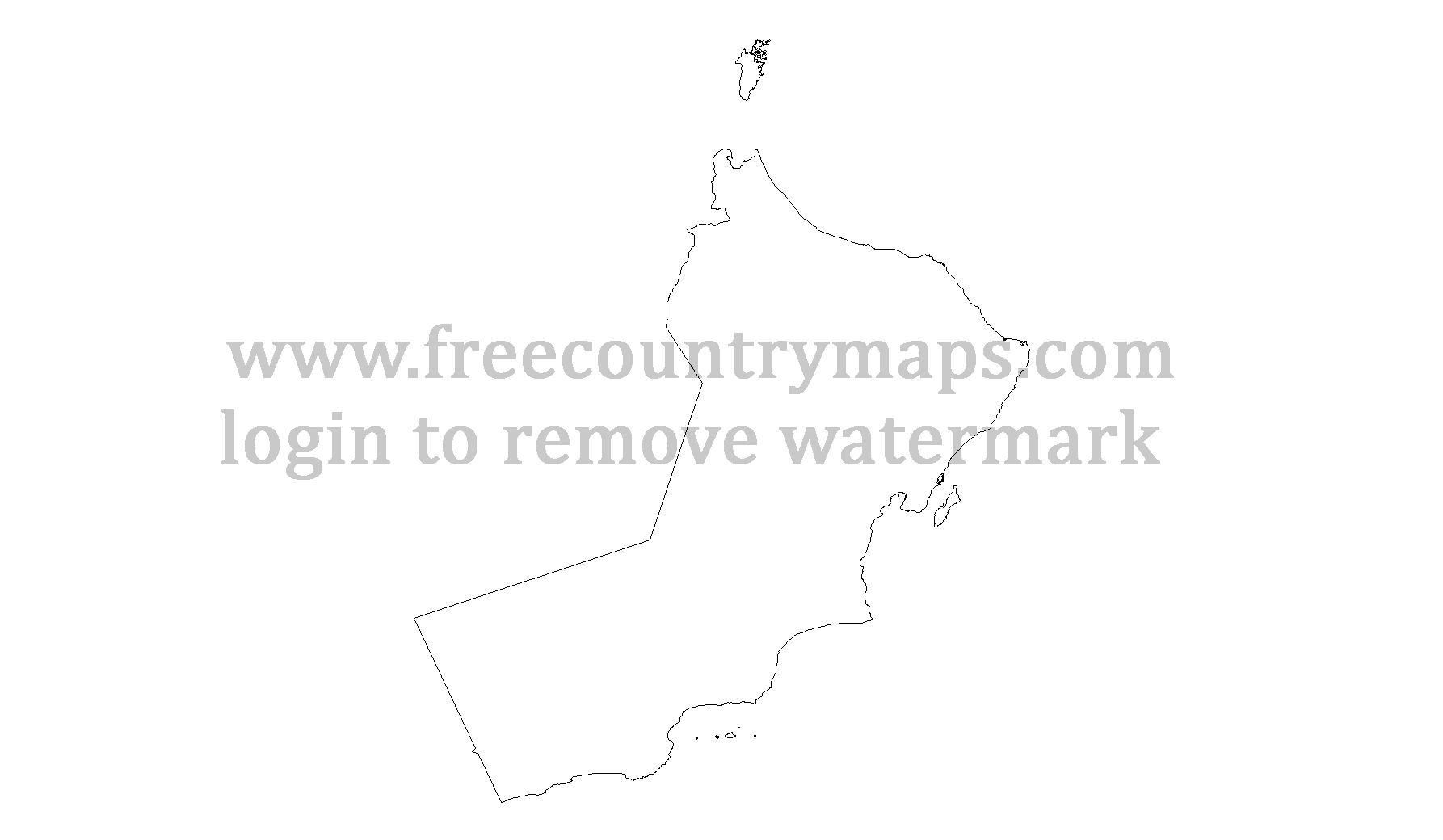 Outline Map of Oman