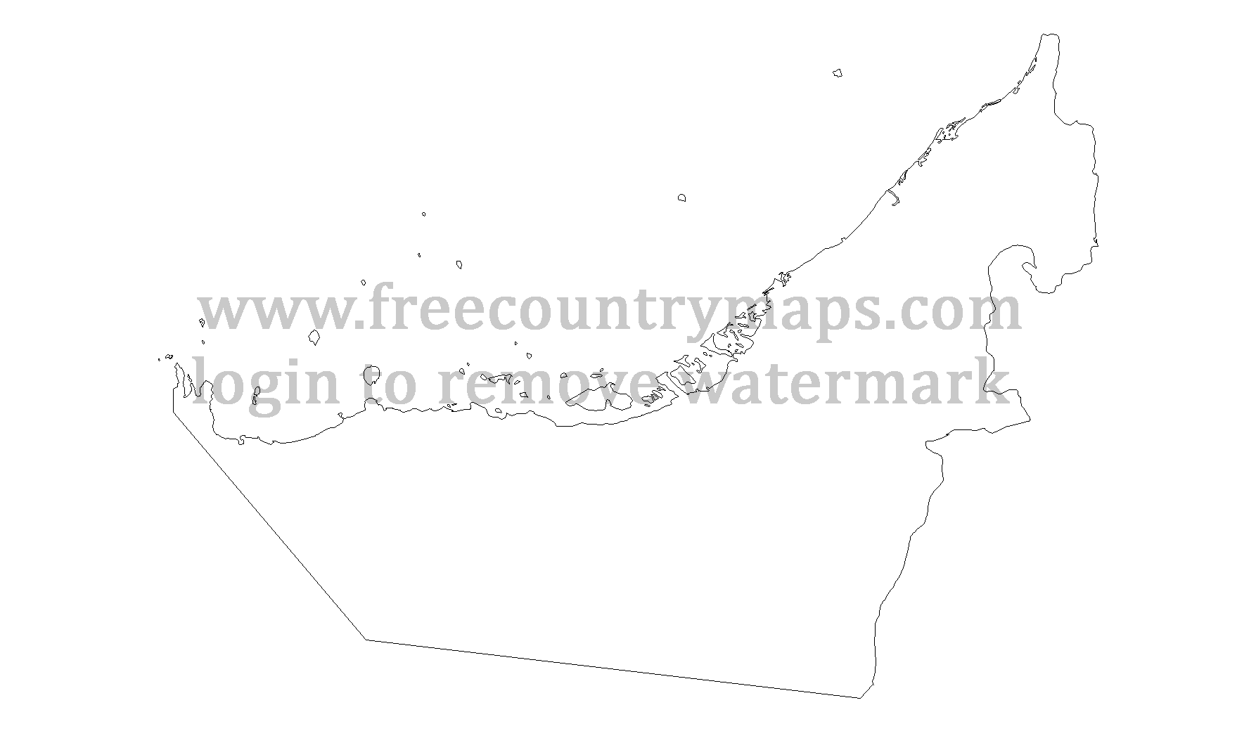 Outline Map of United Arab Emirates