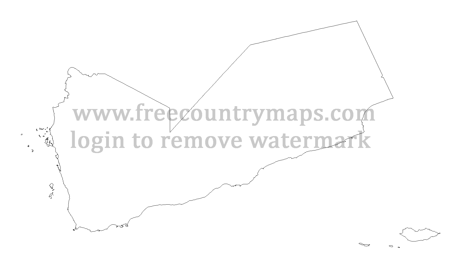 Outline Map of Yemen