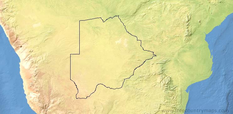 Botswana Map Outline