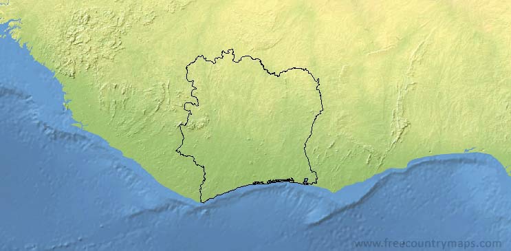 Ivory Coast Map Outline