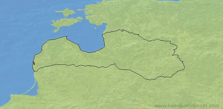 Latvia Map Outline
