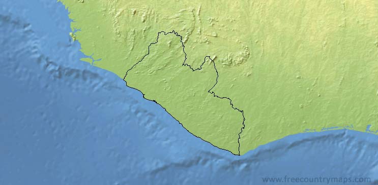 Liberia Map Outline