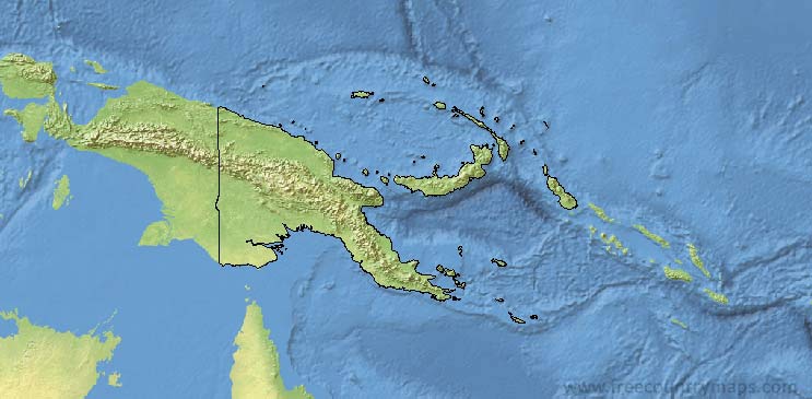 Papua New Guinea Map Outline