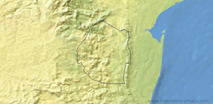 Swaziland Map Outline