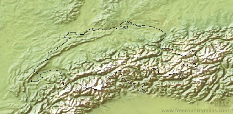 Switzerland Map Outline