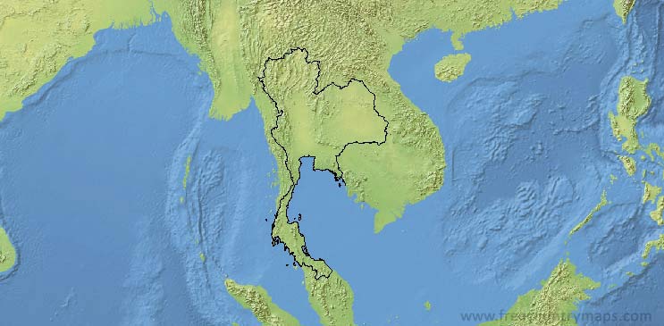 Thailand Map Outline