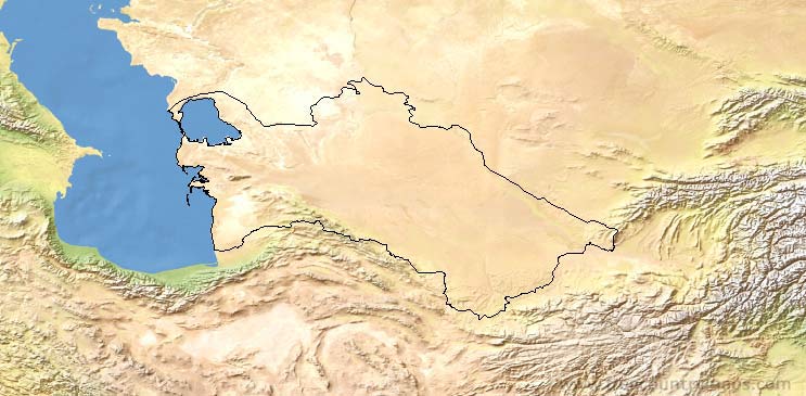 Turkmenistan Map Outline