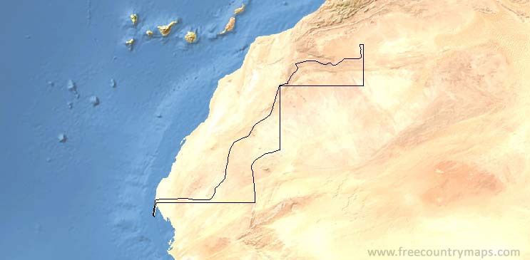 Western Sahara Map Outline