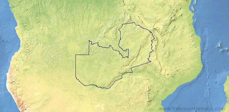 Zambia Map Outline