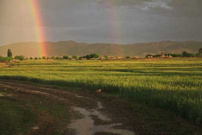 Rainbow Weather Afghanistan Field Picture