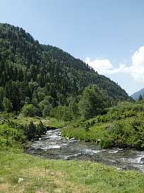 River Andorra Mountain Trees Picture