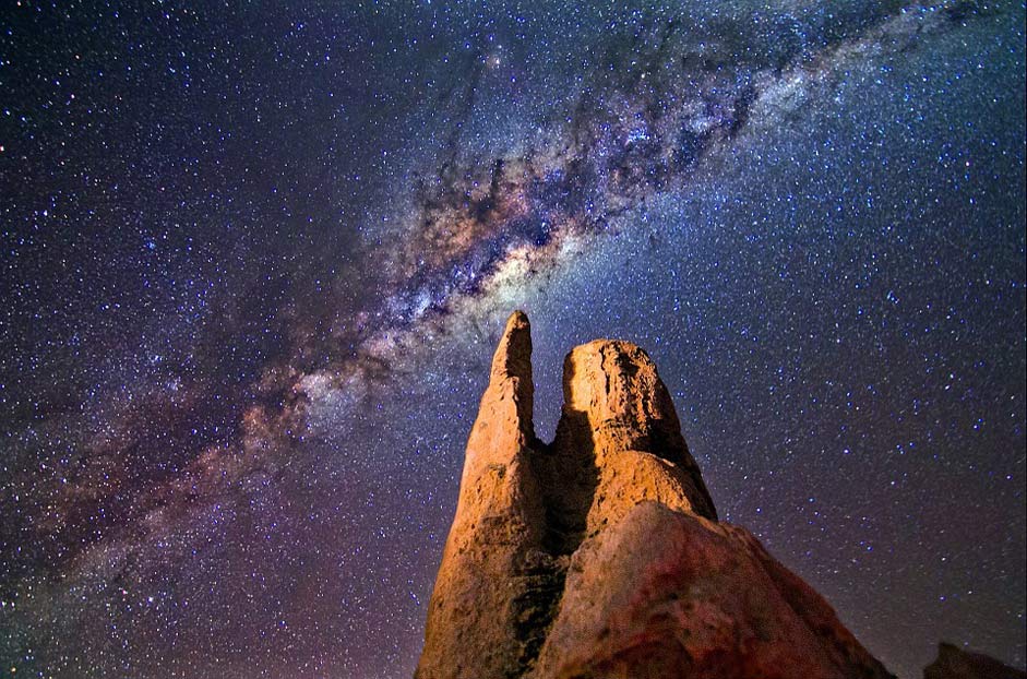 Landscape Night Rocks Milky-Way