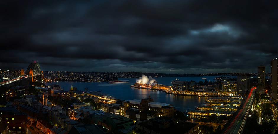 Night Panorama Australia Sydney