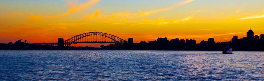 Sunset Bridge Sydney-Harbor Landscape Picture