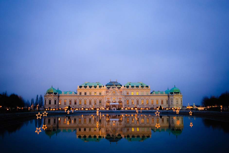 Belvedere Austria Night Vienna