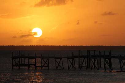 Bahamas Dock Pier Sunset Picture