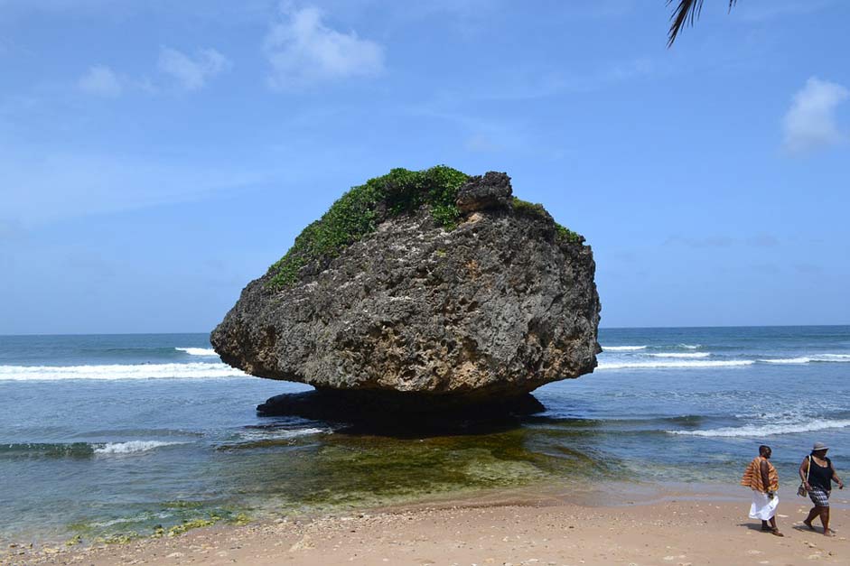 Tropical Beach Barbados Rock