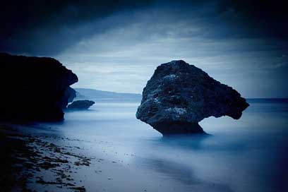 Blue Nature Caribbean Stone Picture