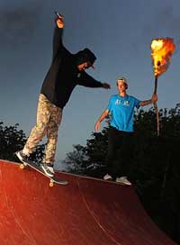 Skateboarding Fire Barbados African-American Picture