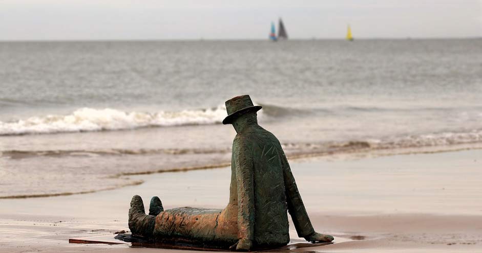 Beach Knokke Statue Belgium