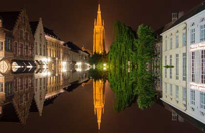 Bruges Historic-Center Mirroring Belgium Picture