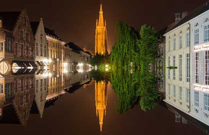Bruges Historic-Center Mirroring Belgium Picture