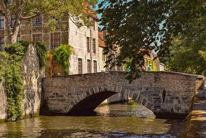 Belgium Bridge Canal Brugge Picture