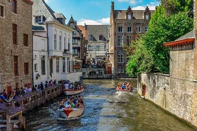 Belgium Boats Canal Brugge Picture