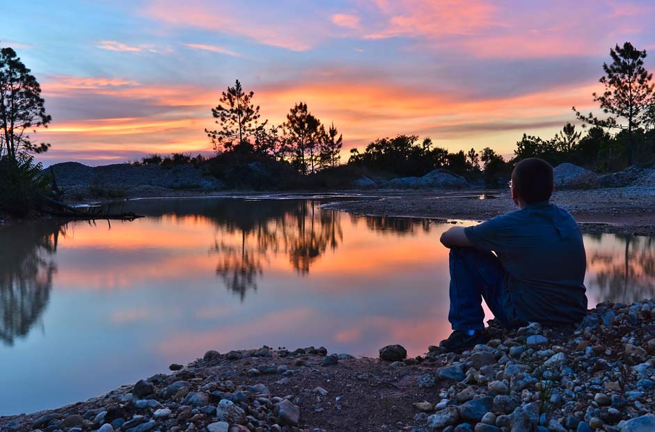 Nature Relax Sitting Boy