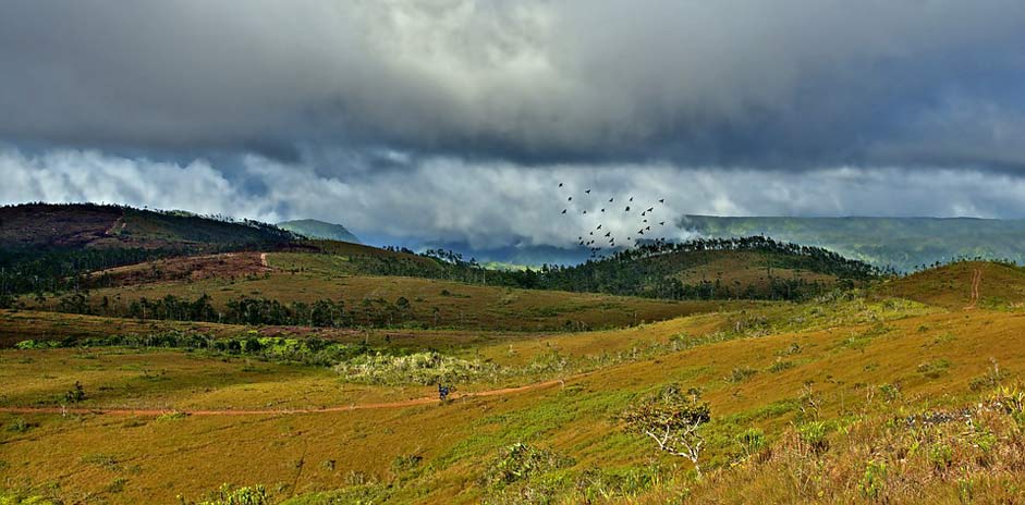 Trail-Riding Mountains Motocross Landscape