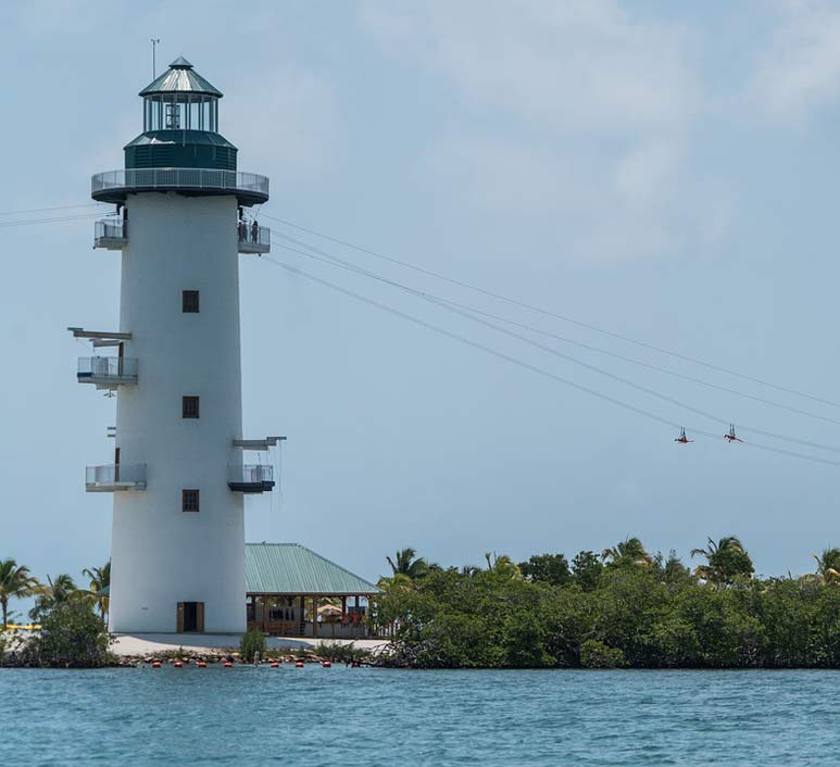 Water Zip-Line People Lighthouse