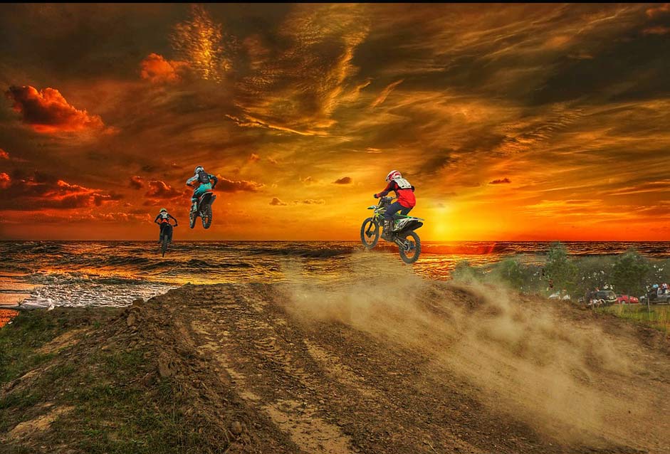 Sport Dusk Sunset Motocross
