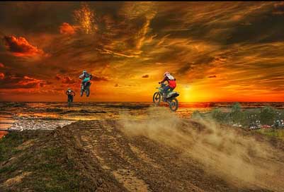 Motocross Sport Dusk Sunset Picture