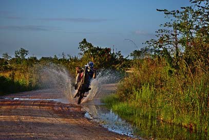 Wheeler Nature Water Motorcycle Picture