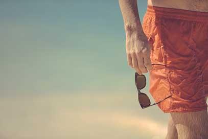 Man Shorts Red Beach Picture